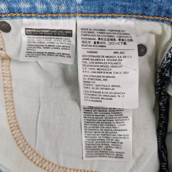 Levis 511 Acid Wash Stretch Denim Jeans Mens 31x30 90s Retro Look - Picture 7 of 11